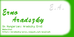 erno aradszky business card